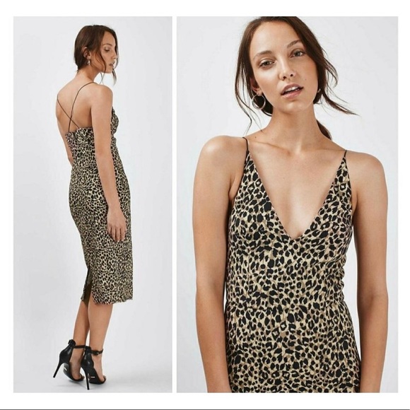 Topshop Dresses & Skirts - TOPSHOP Dress Leopard Print Midi Dress